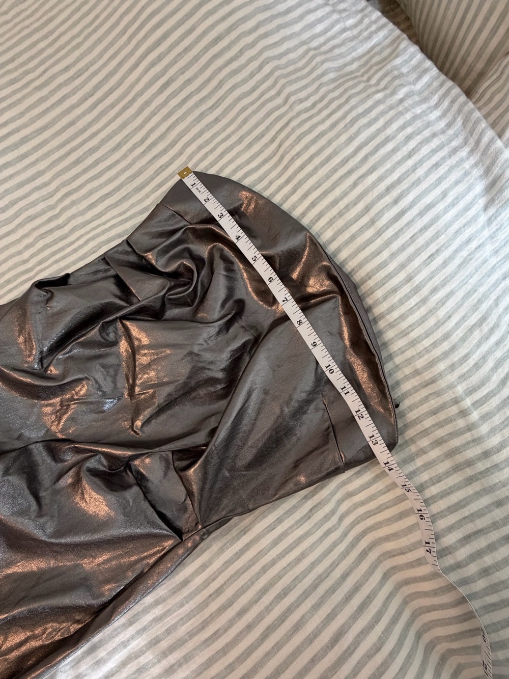NWT Zara Strapless Shiny Metallic Silver Dress - Picture 4 of 8
